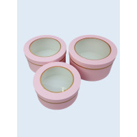 Подарункові коробки/набір 3 шт./ріжево пудровий