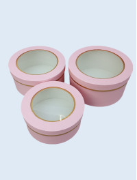 Подарункові коробки/набір 3 шт./ріжево пудровий