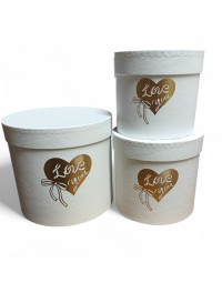 Коробка циліндр/3 в 1/білий Love you