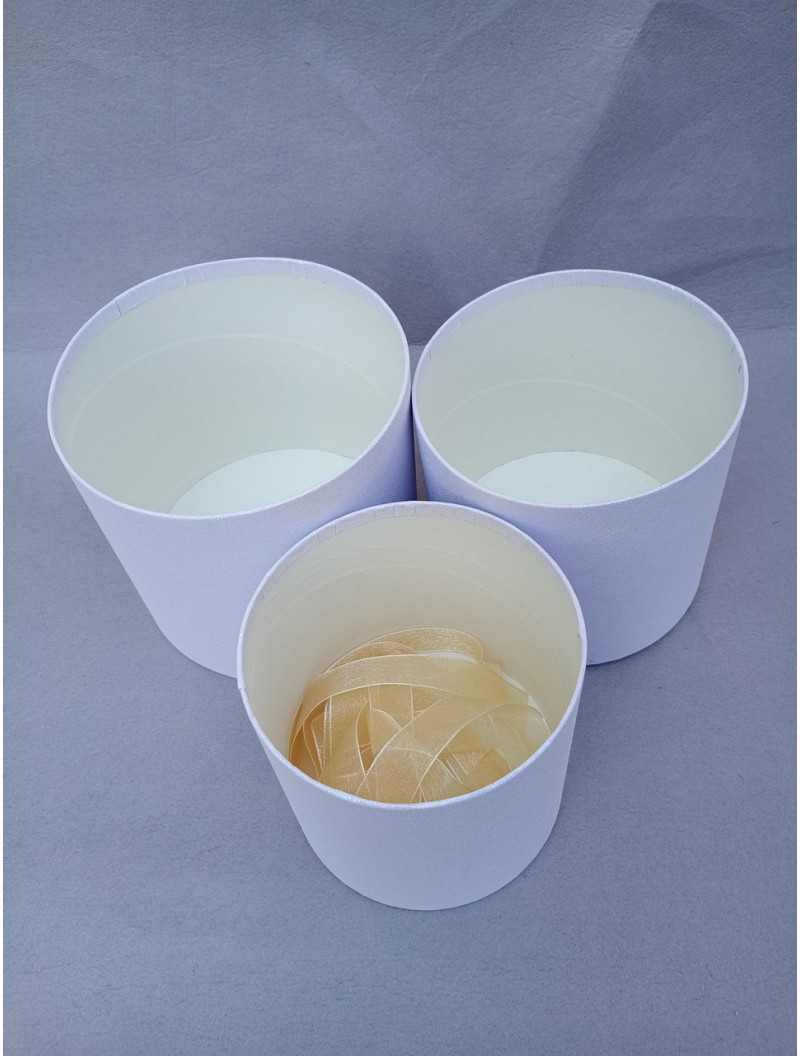 Подарункові коробки без кришки/набір 3 шт./білий із блискітками