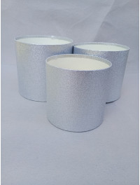 Подарункові коробки без кришки/набір 3 шт./сріб із блискітками