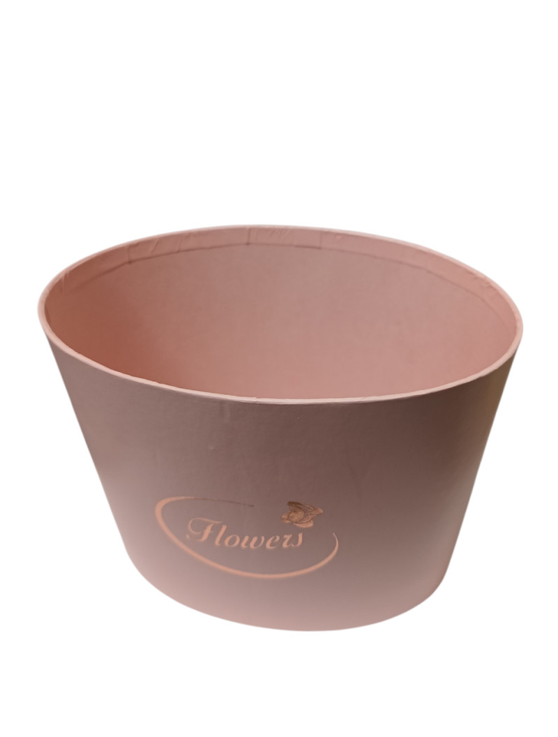 Коробка стакан овал/рожевий блідий/ Висота 10 см