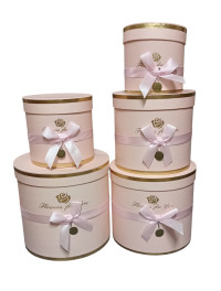 Набір подарункових коробок/5 в 1/рожевий з бантиком