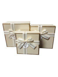 Набір подарункових коробок "квадрат"/бежевий/3 в 1