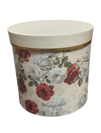 Подарункова коробка з кришкою/ Бежевий принт квіти/M