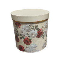 Подарочная коробка  с крышкой/ Бежевый принт цветы / S