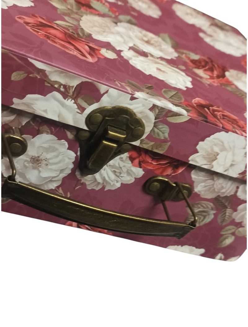 Подарункова коробка "скринька"/бордо з принтом/L