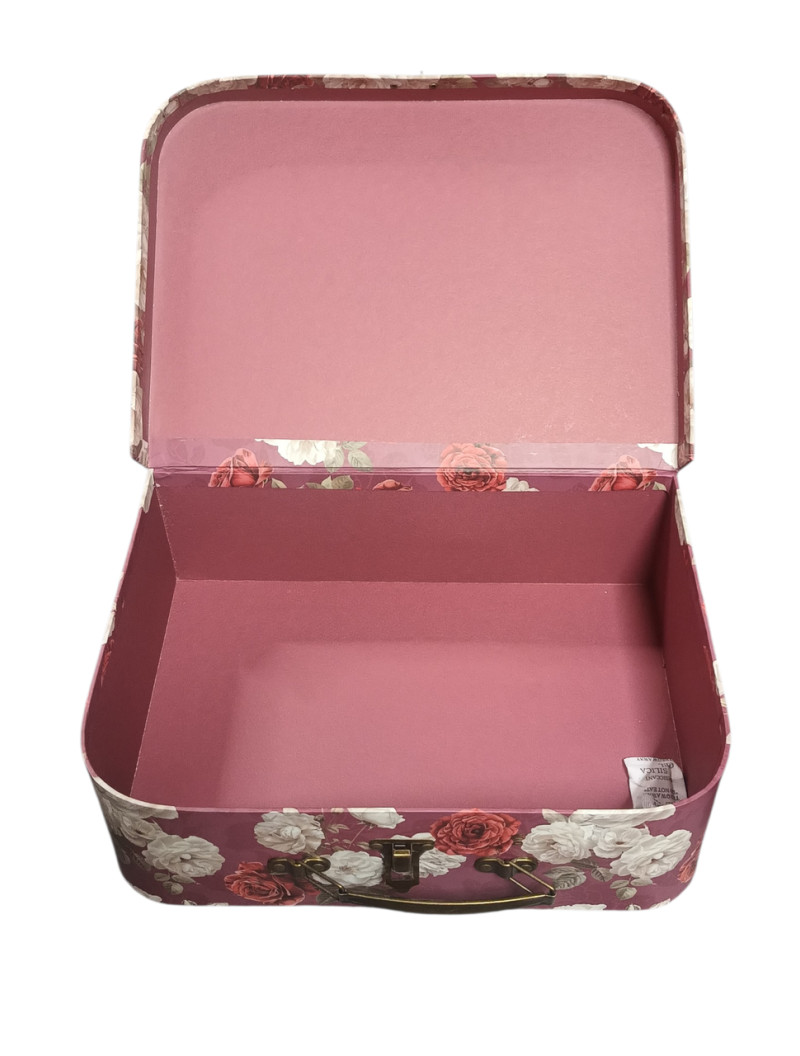 Подарункова коробка "скринька"/бордо з принтом/S