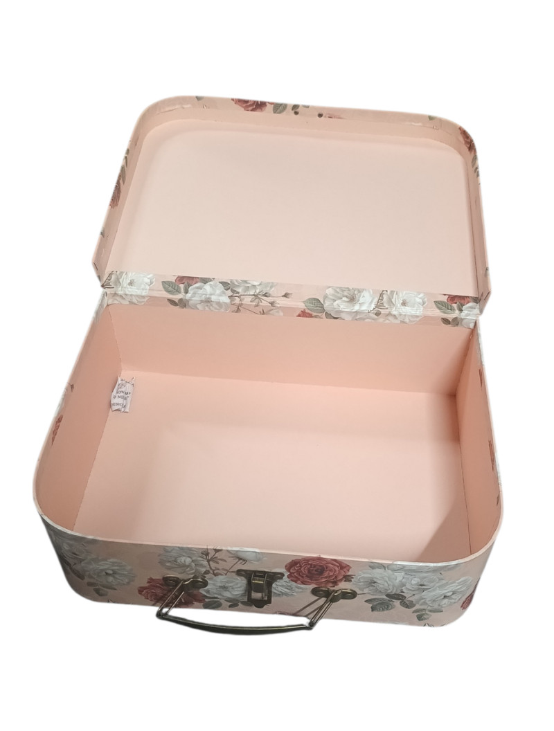 Подарункова коробка "скринька"/ персик із принтом/М