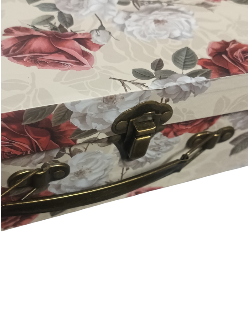 Подарункова коробка "скринька"/бежевий з принтом/L