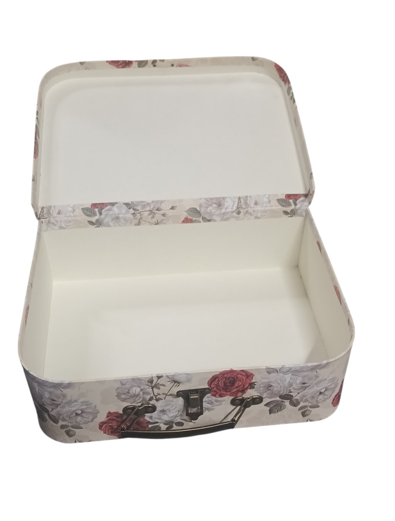 Подарункова коробка "скринька"/бежевий з принтом/S