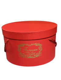 Подарункова коробка/червоний/ Діаметр 18.5 см/S