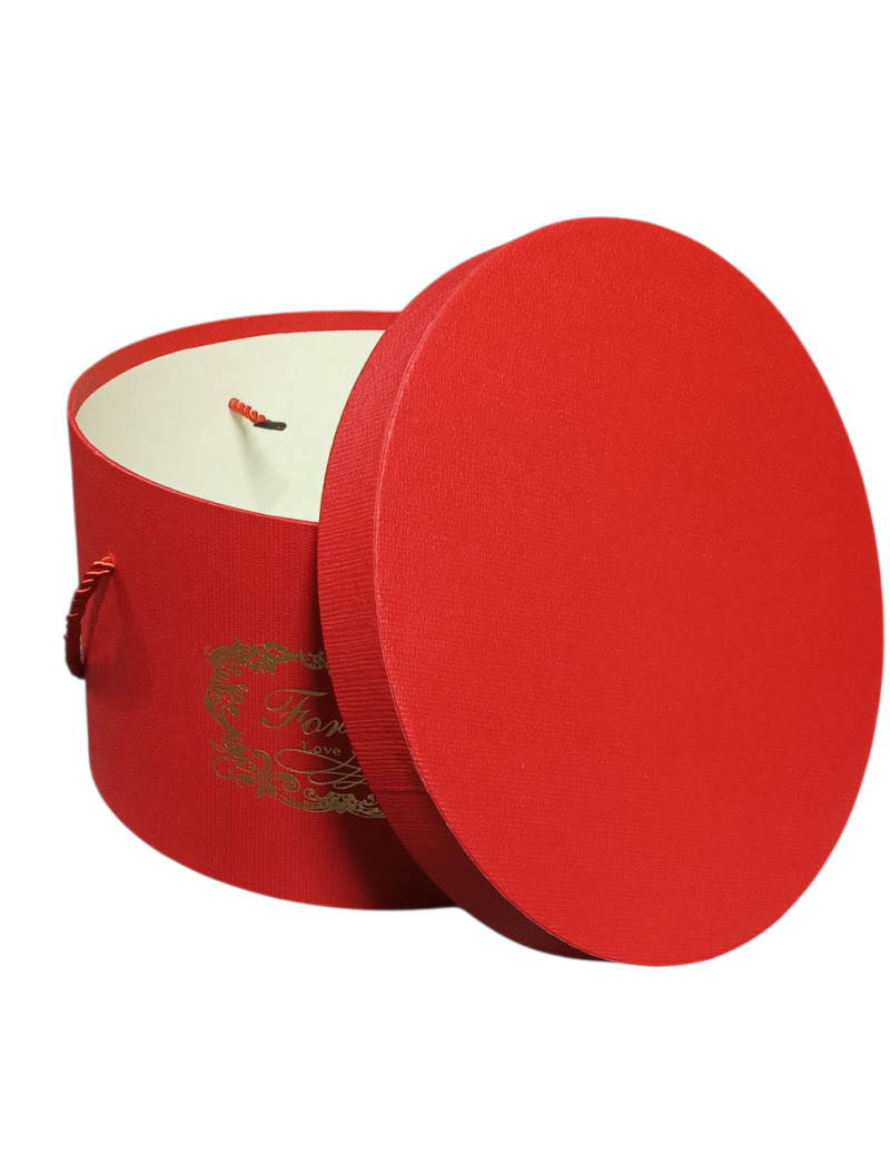 Подарункова коробка/червоний/ Діаметр 18.5 см/S
