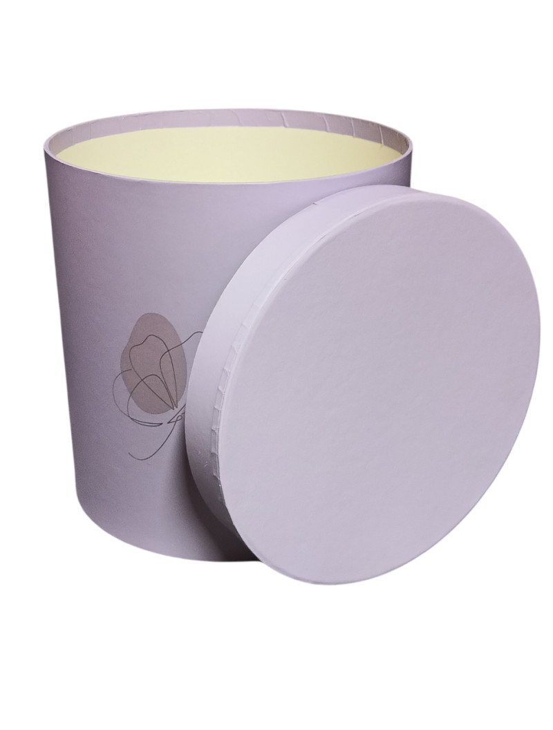 Подарункова коробка/бузковий/ Діаметр 20 см/L