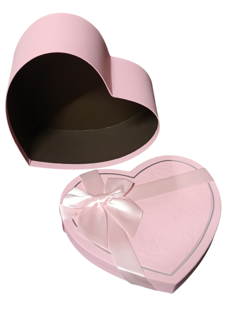 Подарункова коробка серце/рожевий/L