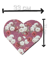 Подарункова коробка "серце валіза"/бордо з квітами/велика