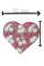 Подарункова коробка "серце валіза"/бордо з квітами/велика