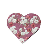 Подарочная коробка "сердце чемодан " / бордо с цветами/ средняя