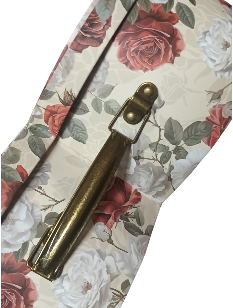 Подарункова коробка "серце валіза"/бежевий з квітами/середньо