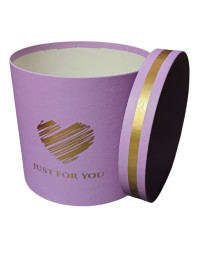 Подарункова коробка/бузковий/малий/ Діаметр 13,5 см