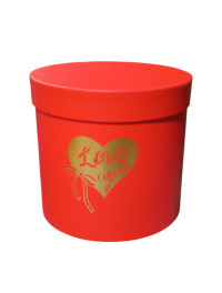Подарункова коробка / Червоний / Середня / Діаметр 15 см