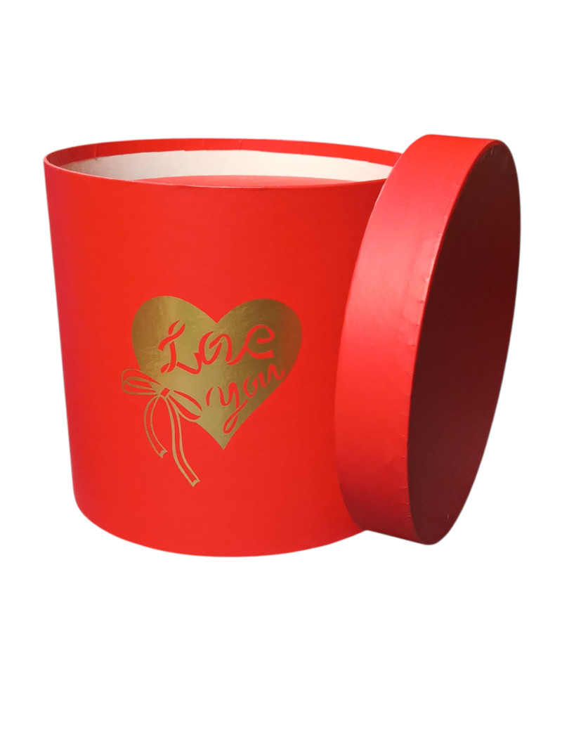 Подарункова коробка / Червоний / Маленький/ Діаметр 13.5 см