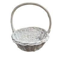 Плетёная корзина / круглая / белая/  L