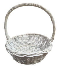 Плетений кошик/ круглий/білий/L