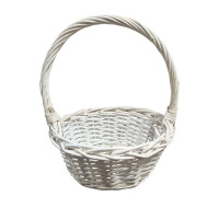 Плетений кошик/ круглий/білий/S