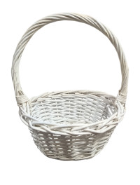 Плетений кошик/ круглий/білий/S