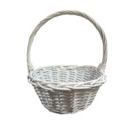 Плетёная корзина / круглая / белая/  M