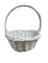Плетений кошик/ круглий/білий/M