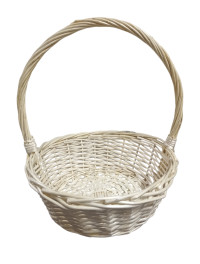 Плетений кошик/ круглий/ молочний/L