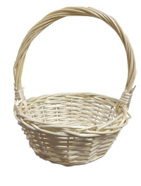 Плетений кошик/ круглий/ молочний/S