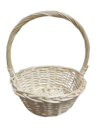 Плетений кошик/ круглий/ молочний/M