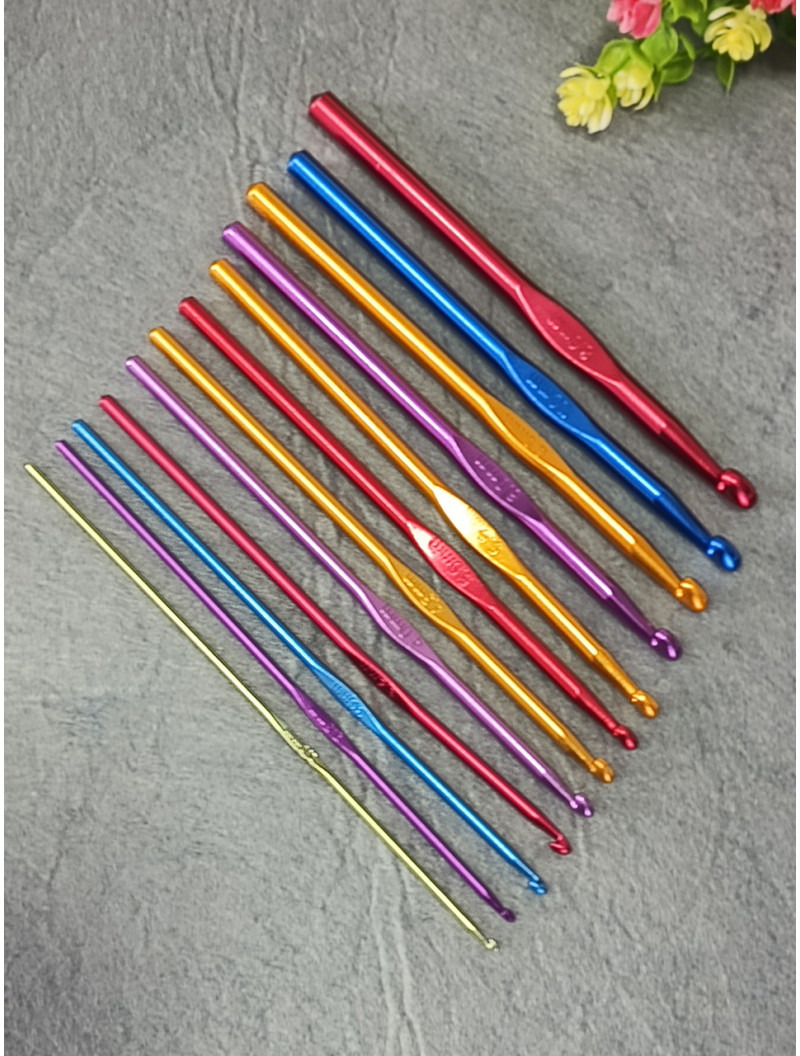 Набір алюмінієвих гачків для в'язання 12 шт (2-8 мм)