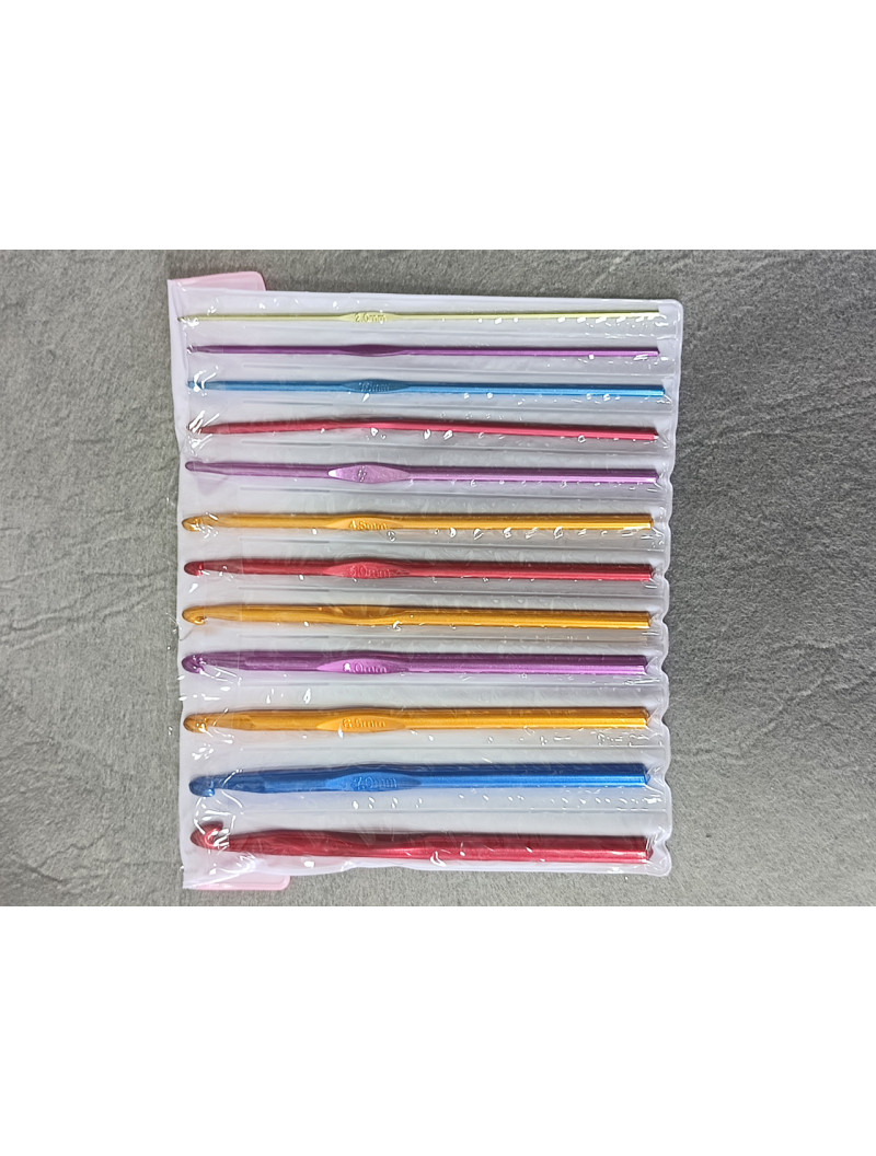 Набір алюмінієвих гачків для в'язання 12 шт (2-8 мм)