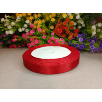 Атласна стрічка/1,2 см/23 метри/червоний