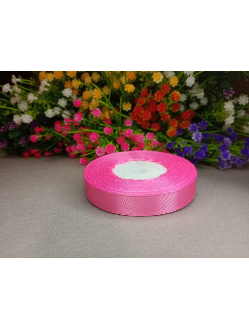 Атласна стрічка/1,2 см/23 метри/рожевий