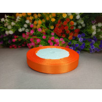 Атласна стрічка/1,2 см/23 метри/жовтогарячий