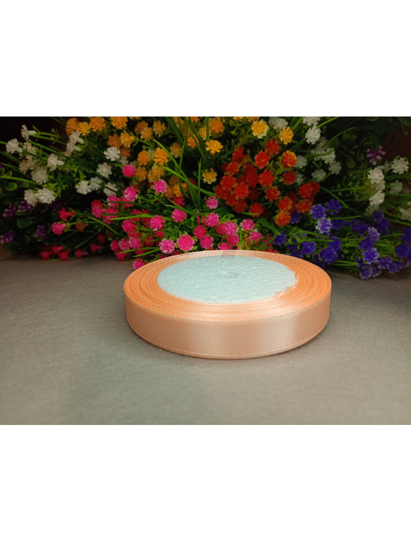 Атласна стрічка/1,2 см/23 метри/світлий персик