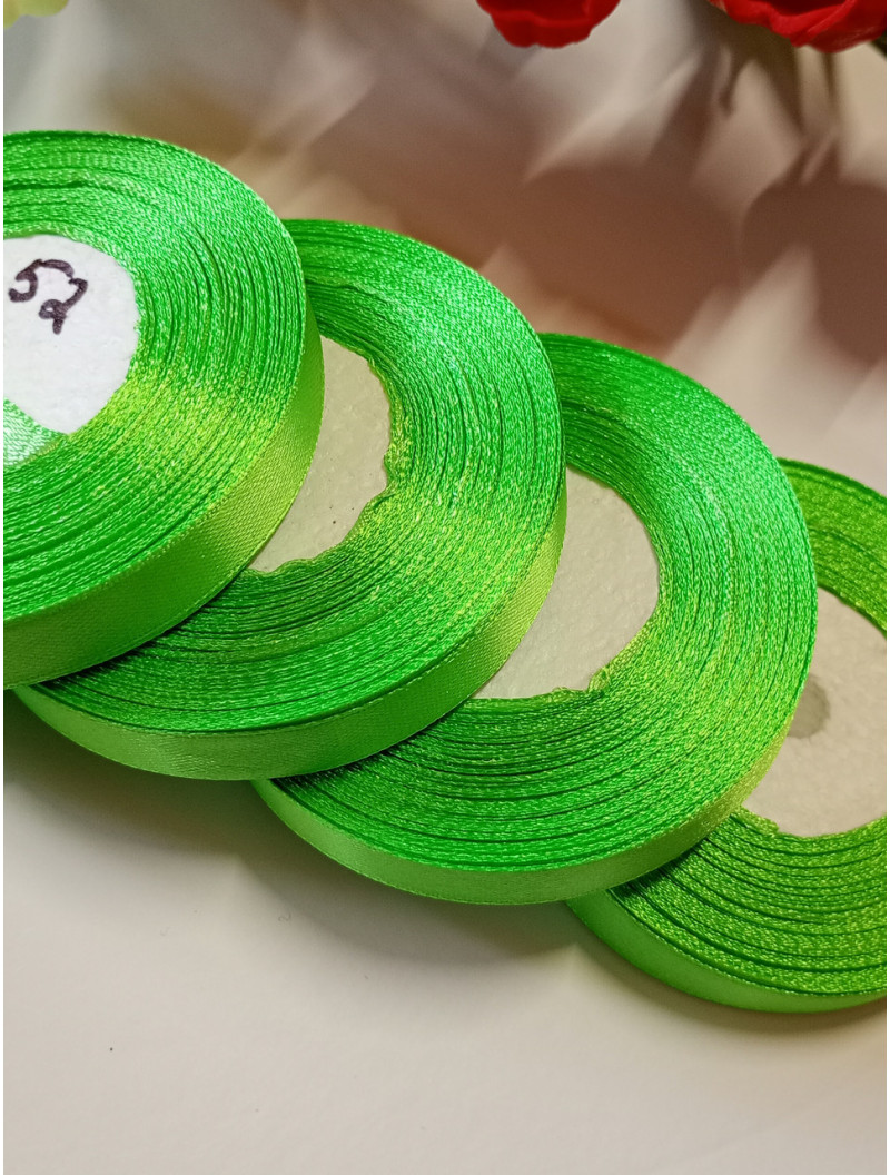 Атласная лента/ 1,2 см/ 23 метра/ салатовый