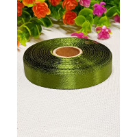 Атласна стрічка/ 1.2 см/23 метри/оливка