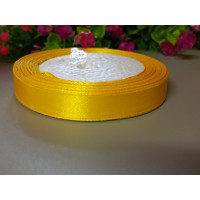 Атласная лента/ 1,2 см/ 23 метра/ жёлтый теплый