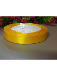 Атласна стрічка/1,2 см/23 метри/жовтий теплий