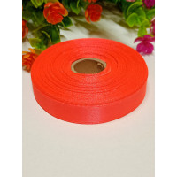 Атласная лента/ 1,2 см/ 23 метра/ оранжевый неон