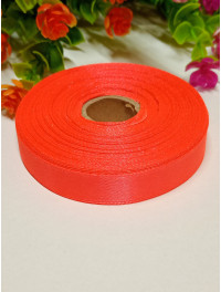 Атласна стрічка/1,2 см/23 метри/жовтогарячий неон