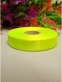 Атласна стрічка/1,2 см/23 метри/ салатовий неон