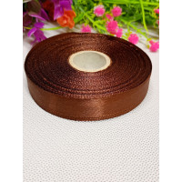 Атласна стрічка/1,2 см/23 метри/коричневий