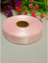 Атласна стрічка/1,2 см/23 метри/ рожевий блідий
